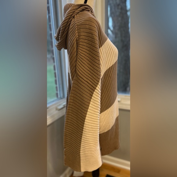 Free People Beach NWT Kami Hooded Sweater Set Brown/ Cream Oversized Small - Picture 4 of 15